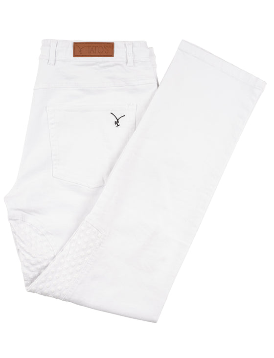 TATO'S Performance Polo Jeans -White - TATO'S MALLETS