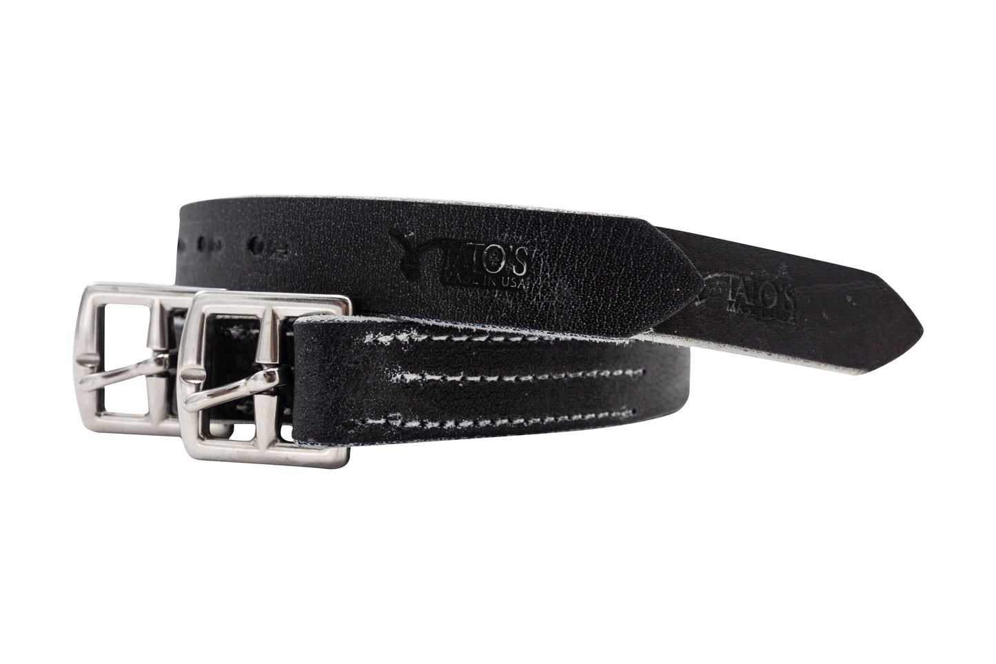 English Black Buffalo Stirrup Leathers - TATO'S MALLETS