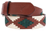 Polo Belt - Cognac Leather with Hunter Green & Sand - TATO'S MALLETS