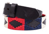 Polo Belt - Crimson Red, Navy Blue & Beige - TATO'S MALLETS