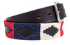 Polo Belt - Crimson Red, Navy Blue & Beige - TATO'S MALLETS