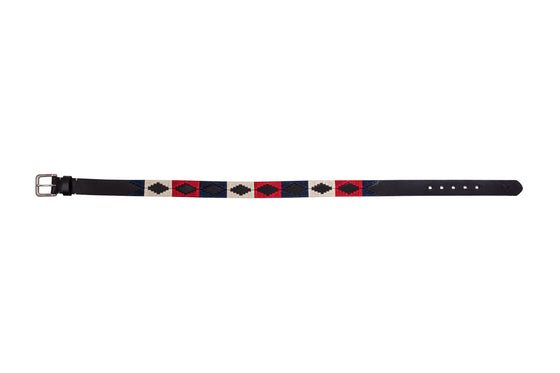 Polo Belt - Crimson Red, Navy Blue & Beige - TATO'S MALLETS