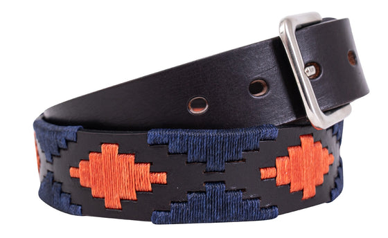 Polo Belt - Orange & Navy Blue - TATO'S MALLETS