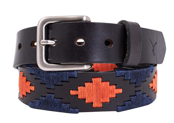 Polo Belt - Orange & Navy Blue - TATO'S MALLETS