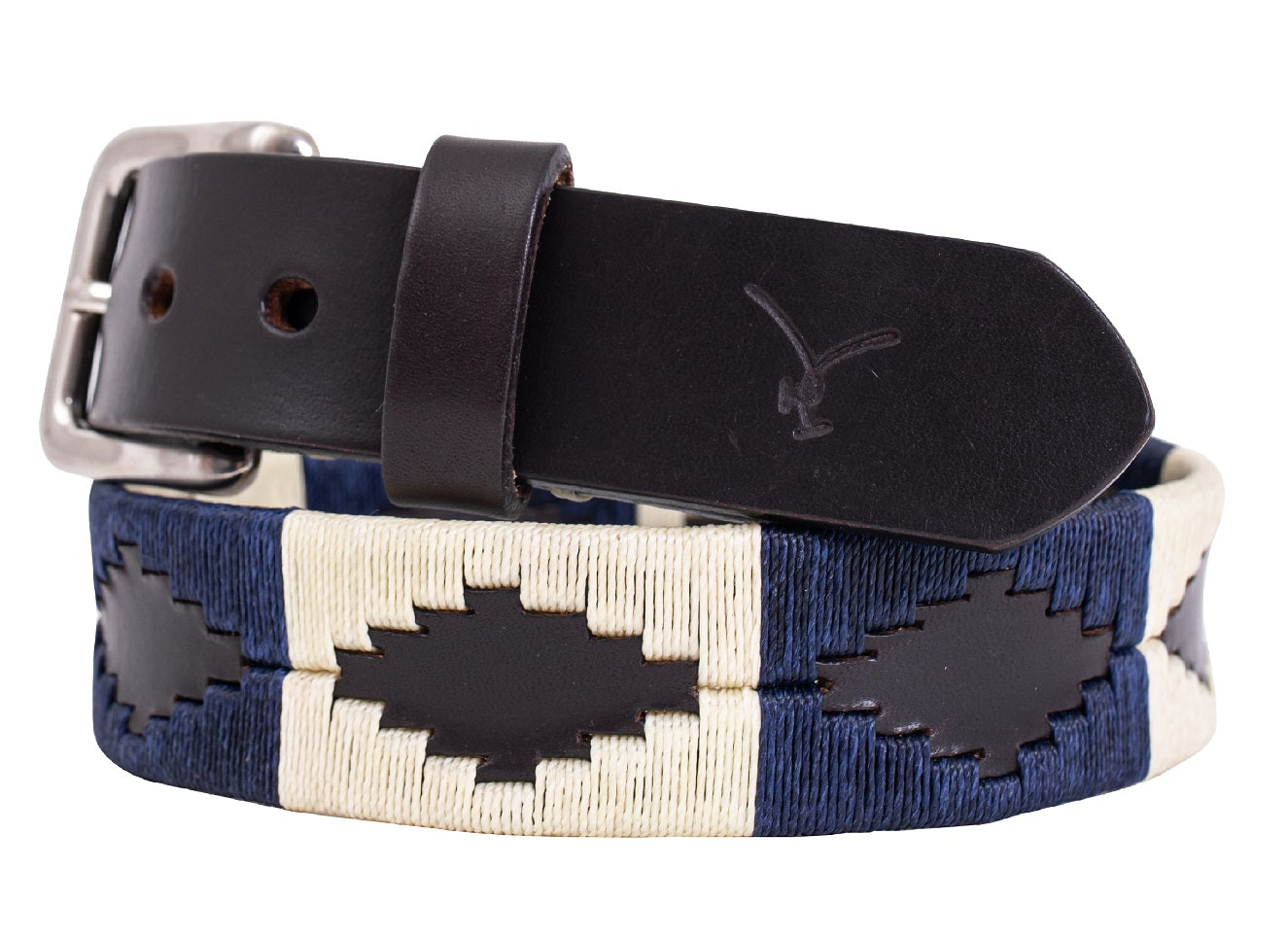 Polo Belt - Beige & Navy Blue - TATO'S MALLETS