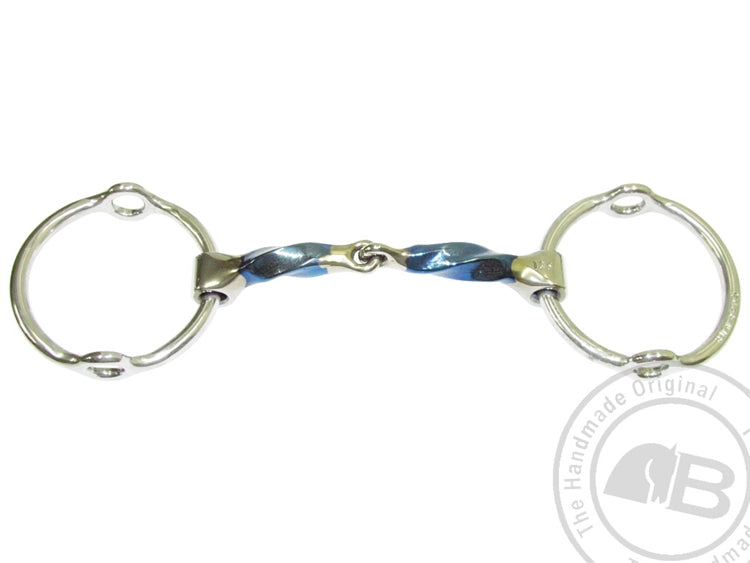 Bombers Medium Ring Gag Snaffle Square Twist - TATO'S MALLETS