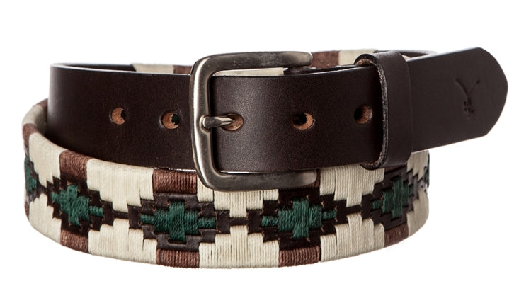 Polo Belt - Sand & Hunter Green - TATO'S MALLETS