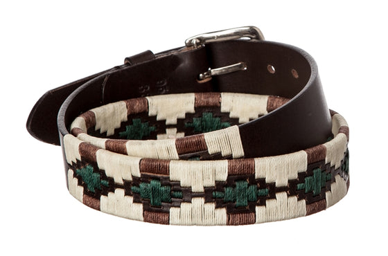 Polo Belt - Sand & Hunter Green - TATO'S MALLETS
