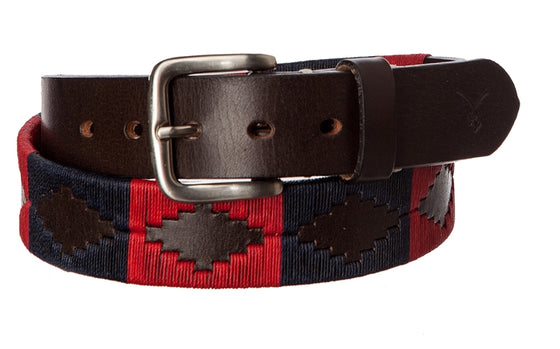 Polo Belt - Navy Blue & Crimson Red - TATO'S MALLETS