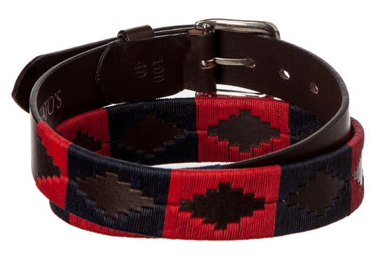 Polo Belt - Navy Blue & Crimson Red - TATO'S MALLETS