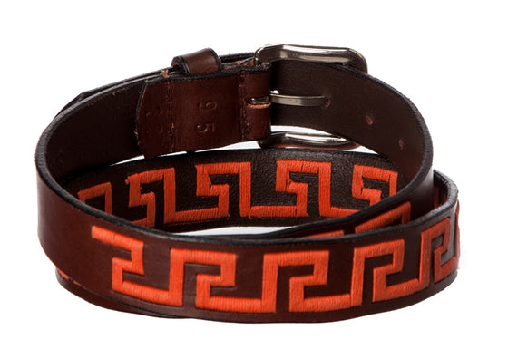 Tangerine Orange Leather Belt