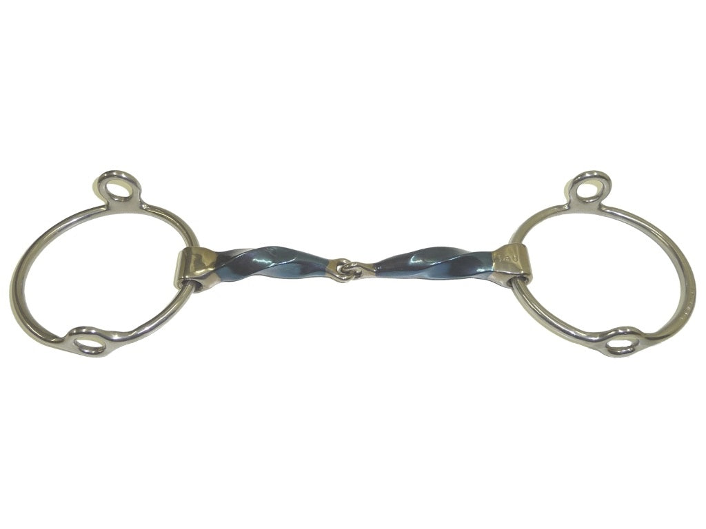 Bombers Medium Ring Gag Snaffle Square Twist - TATO'S MALLETS